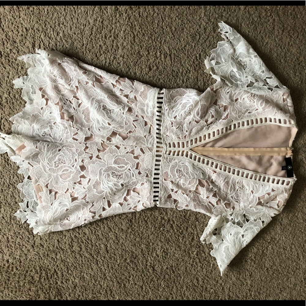 Sexy white lace Bardot romper! Only worn once!